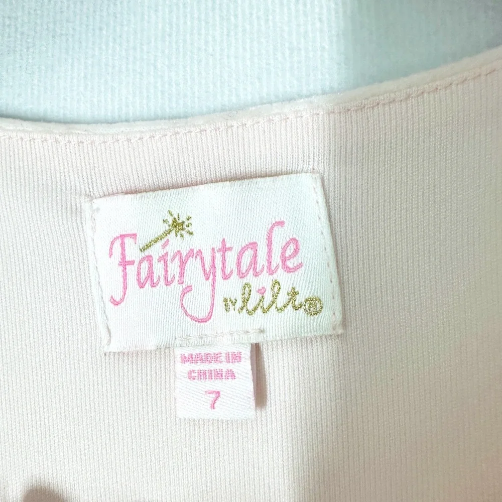 Fairytale by Lilt Iridescent Puff Sleeve Pink Princess Dress Girls Size 7
